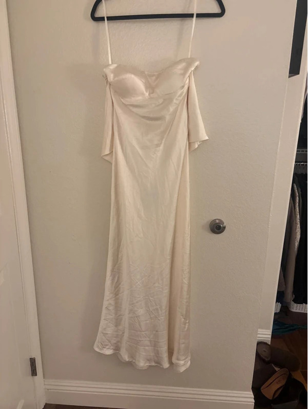 new with tags self selfie Leslie strapless oyster long dress SMALL